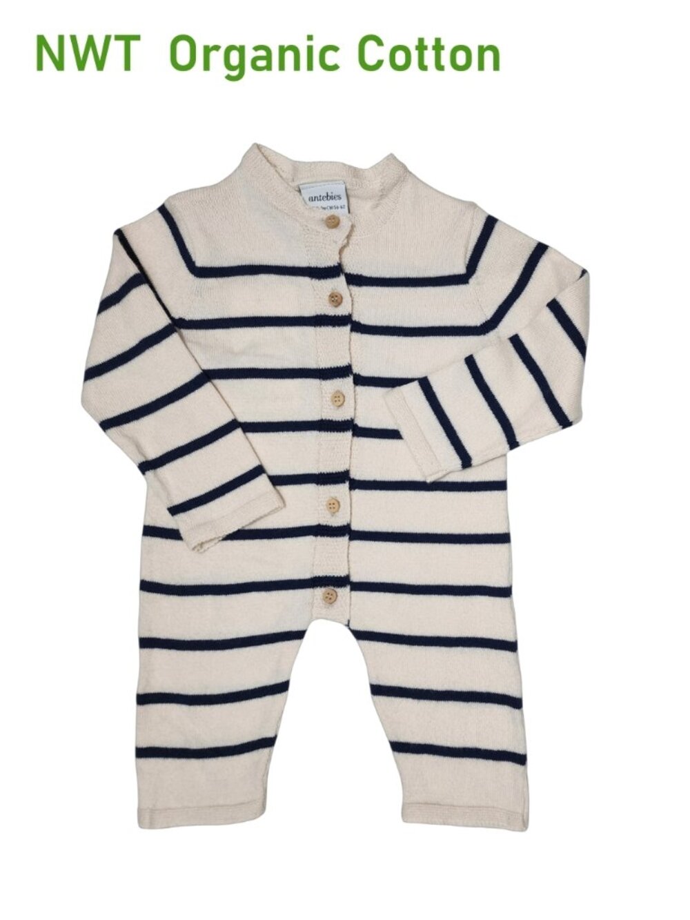 Antebies Organic Stripe Knit Romper | GOTS Certified Cotton | Made in Turkey